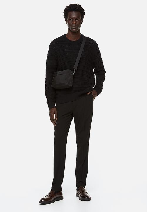 H&M - Regular fit textured-knit jumper - black
