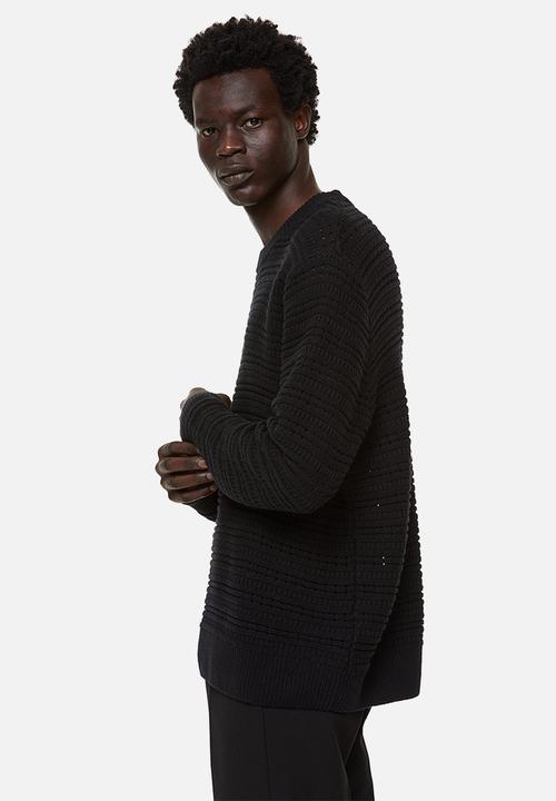H&M - Regular fit textured-knit jumper - black