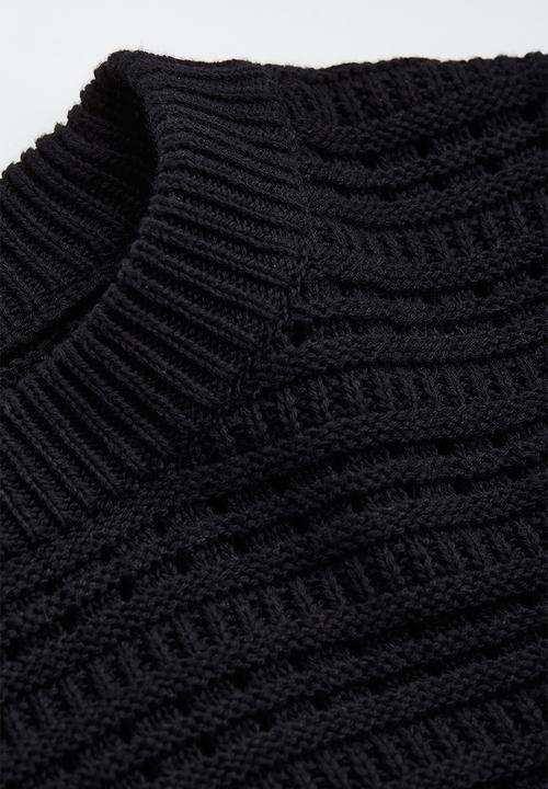 H&M - Regular fit textured-knit jumper - black
