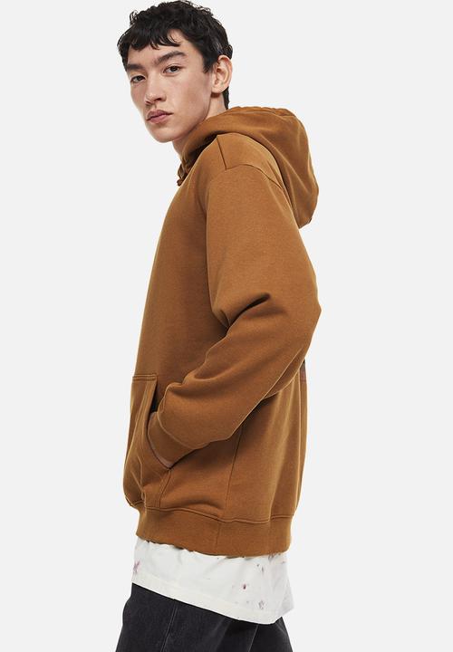 H&M - Relaxed fit printed hoodie - brown / hollywood 