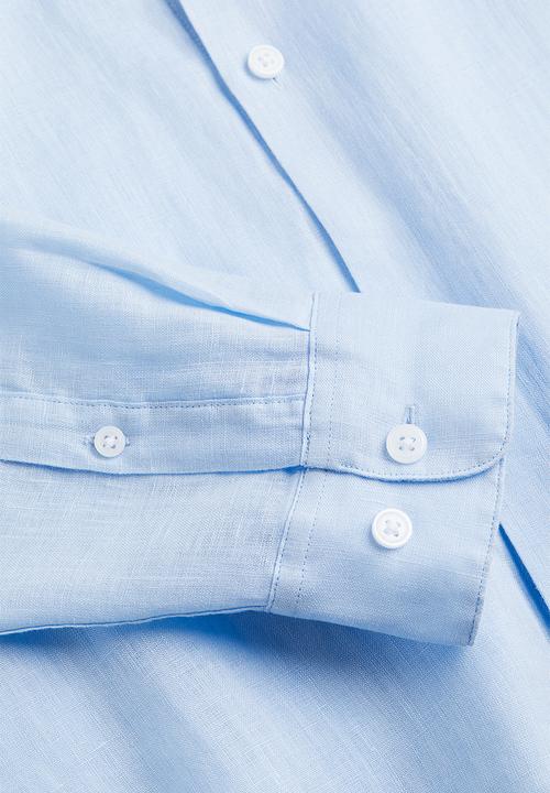 H&M - Regular fit linen shirt - light blue 