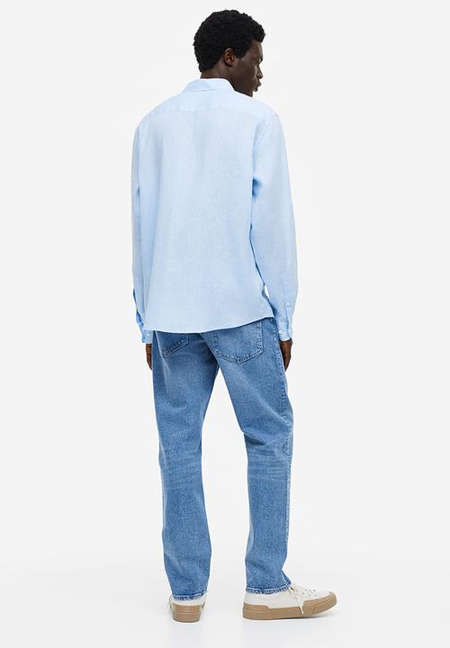 H&M - Regular fit linen shirt - light blue 