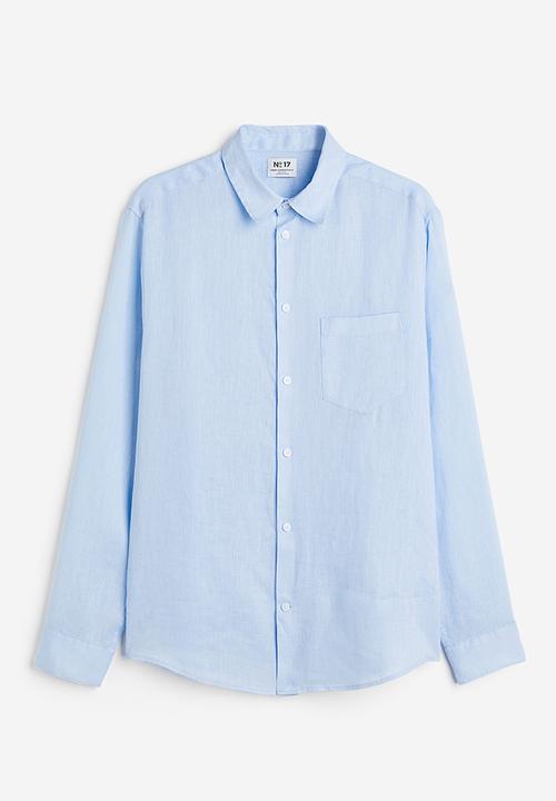 H&M - Regular fit linen shirt - light blue 