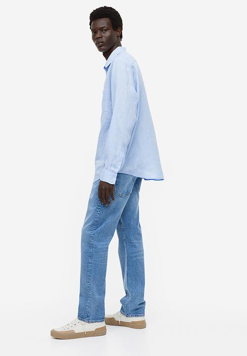H&M - Regular fit linen shirt - light blue 