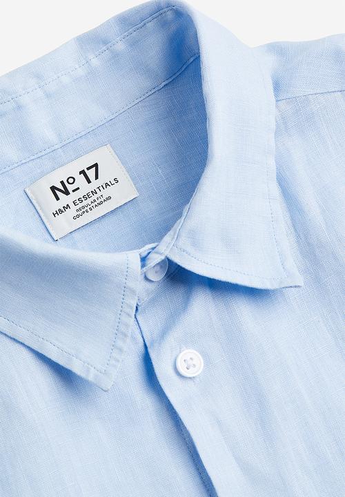 H&M - Regular fit linen shirt - light blue 