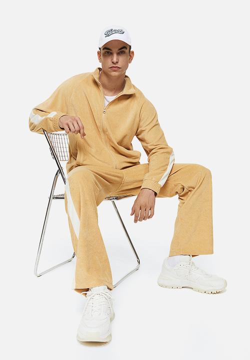 H&M - Relaxed fit terry track jacket - beige