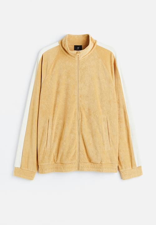 H&M - Relaxed fit terry track jacket - beige