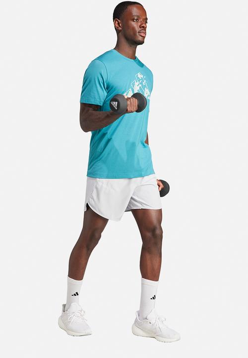 adidas Performance -  Essentials seasonal training graphic tee- blue