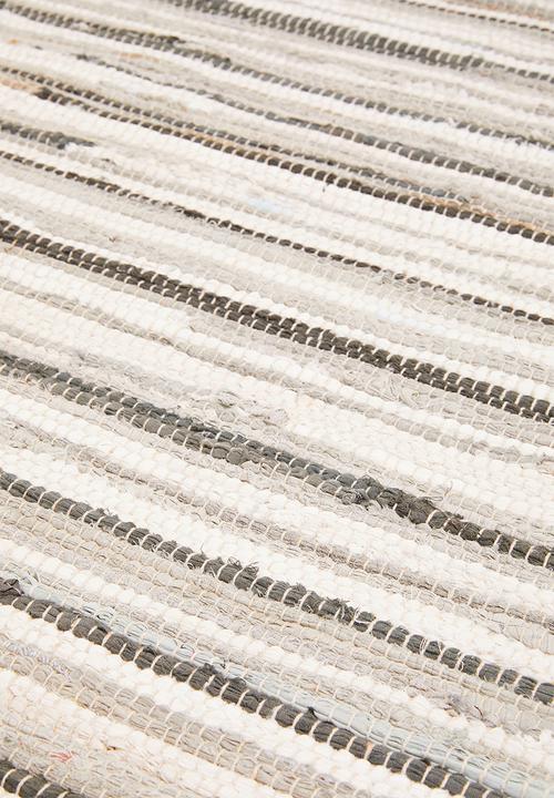 Sixth Floor - Plain recycled chindi rug - multi grey