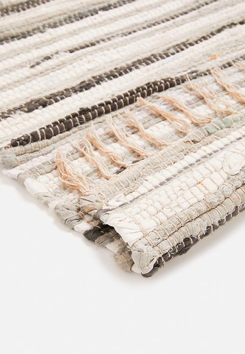 Sixth Floor - Plain recycled chindi rug - multi grey