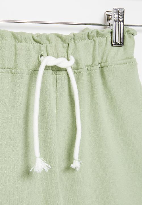 Pop Candy - Elastic waistband short with cord - sage
