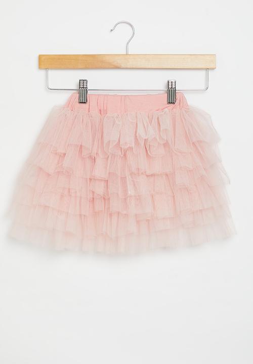 Pop Candy - Girls tiered mesh skirt - pink