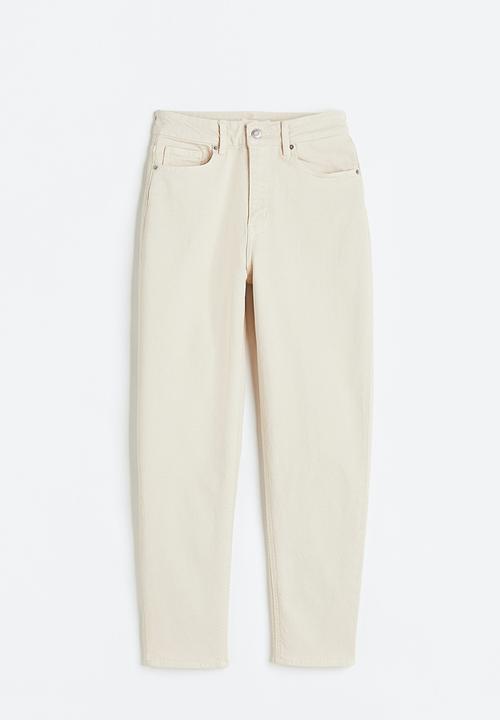 H&M - Slim mom high ankle jeans - light beige