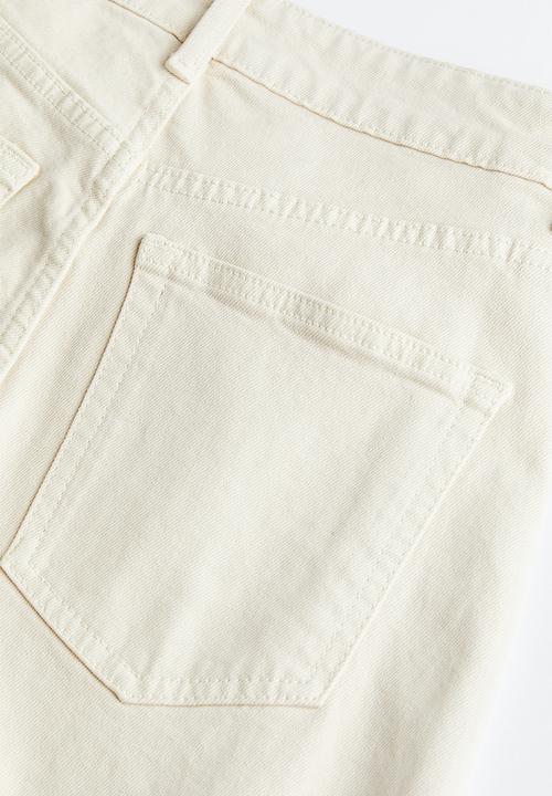 H&M - Slim mom high ankle jeans - light beige