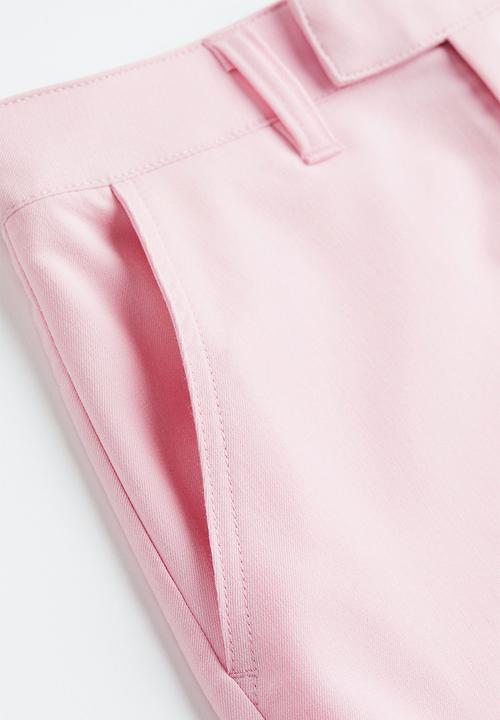 H&M - Straight cargo trousers - light pink 