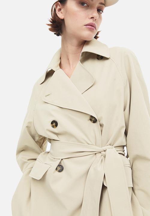 H&M - Double-breasted trench coat - light beige