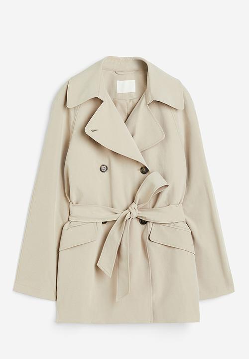 H&M - Double-breasted trench coat - light beige