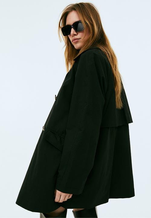 H&M - Double-breasted trench coat - black