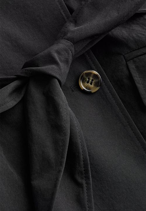 H&M - Double-breasted trench coat - black