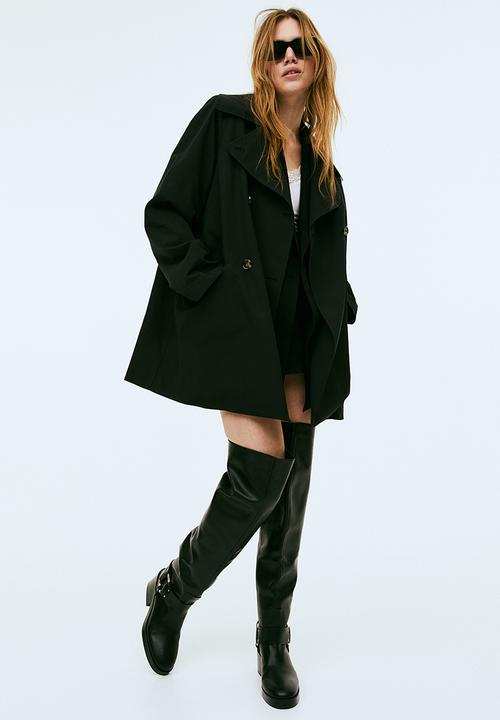 H&M - Double-breasted trench coat - black