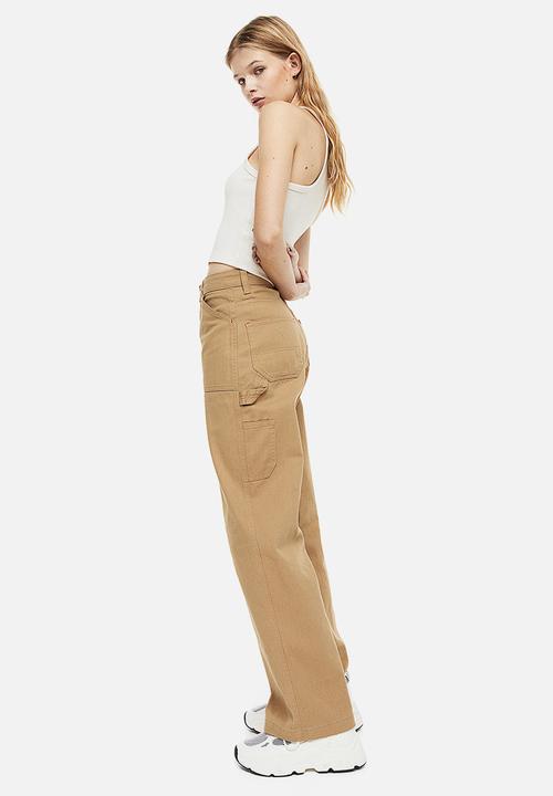 H&M - Twill cargo trousers - dark beige 
