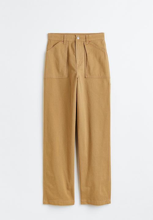 H&M - Twill cargo trousers - dark beige 