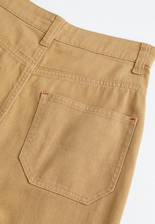 H&M - Twill cargo trousers - dark beige 