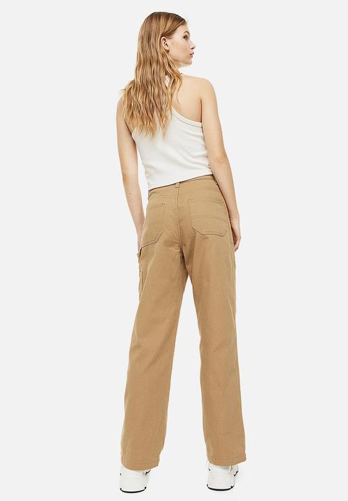 H&M - Twill cargo trousers - dark beige 