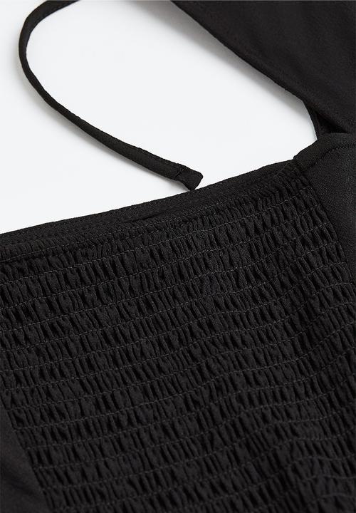 H&M - Square-neck jersey dress - black 