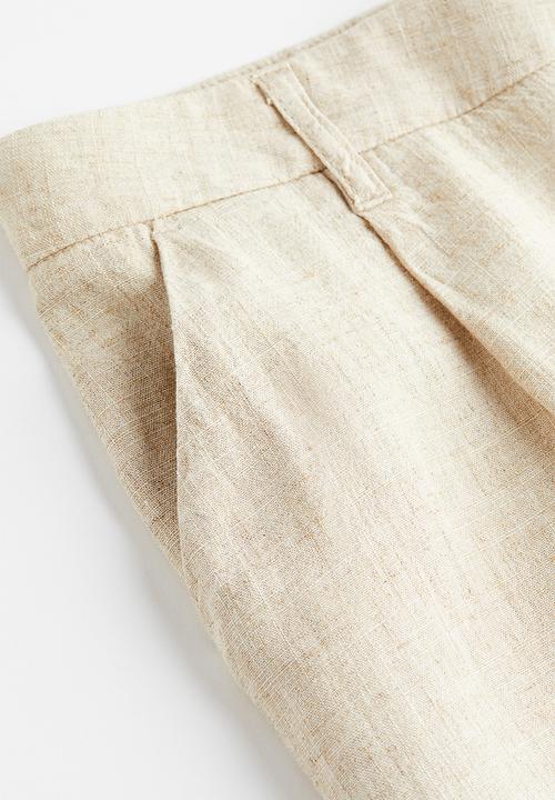 H&M - Linen-blend tailored trousers - light beige