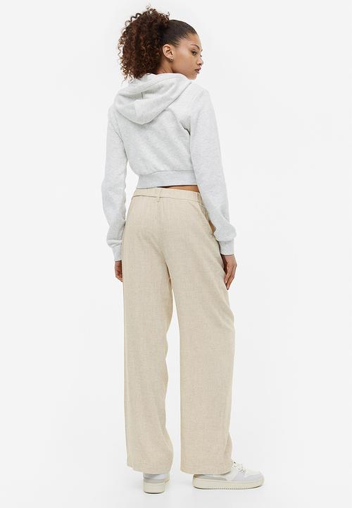 H&M - Linen-blend tailored trousers - light beige