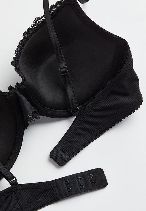 H&M - Lace push-up bra - black