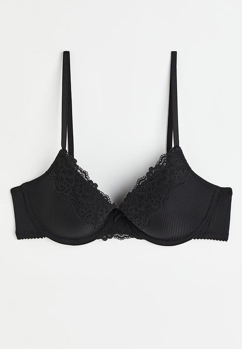 H&M - Lace push-up bra - black