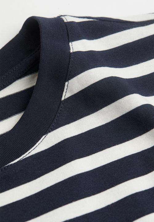 H&M - Cotton t-shirt - dark blue / striped 