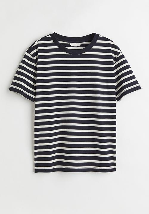 H&M - Cotton t-shirt - dark blue / striped 