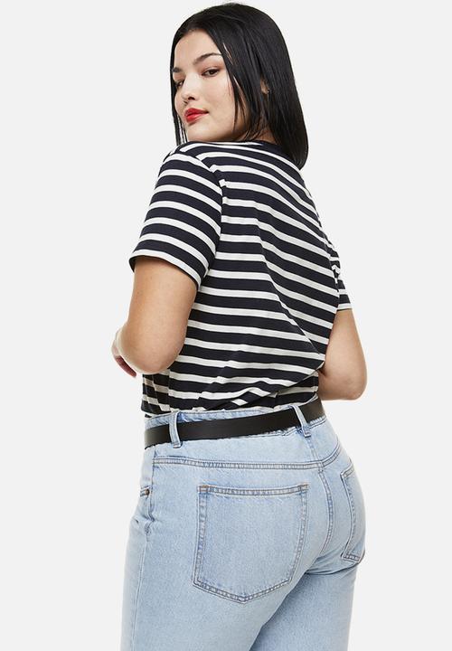 H&M - Cotton t-shirt - dark blue / striped 
