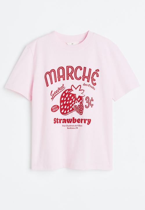 H&M - Cotton t-shirt - pink / strawberry 
