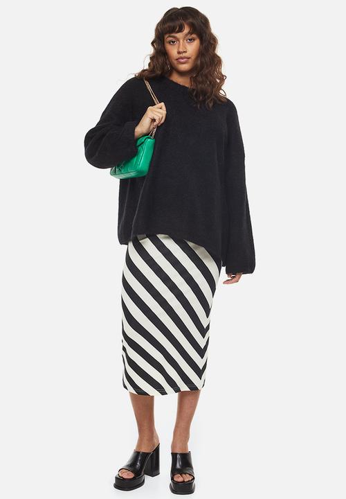 H&M - Mama cotton jersey skirt - black/striped