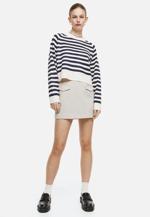 H&M - Short jumper - navy blue/striped 