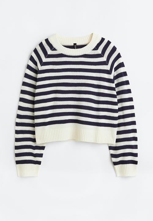 H&M - Short jumper - navy blue/striped 