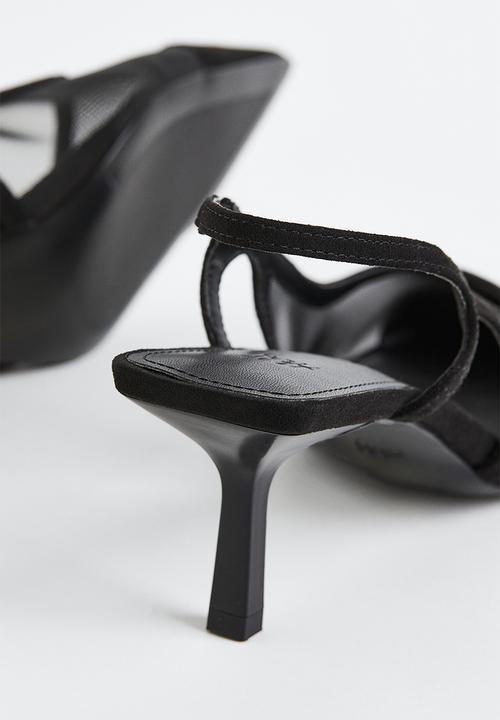 H&M - Mesh-detail slingbacks - black