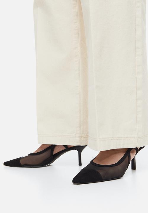 H&M - Mesh-detail slingbacks - black