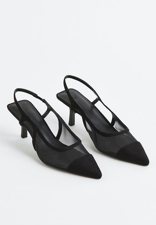 H&M - Mesh-detail slingbacks - black