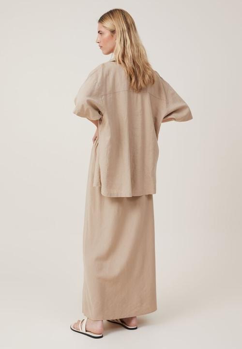 Cotton On - Haven maxi slip skirt - mid taupe