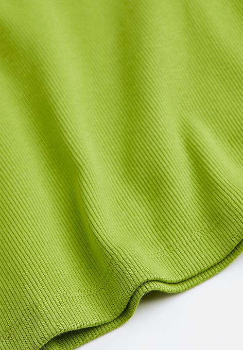 H&M - Ribbed cotton top - lime green