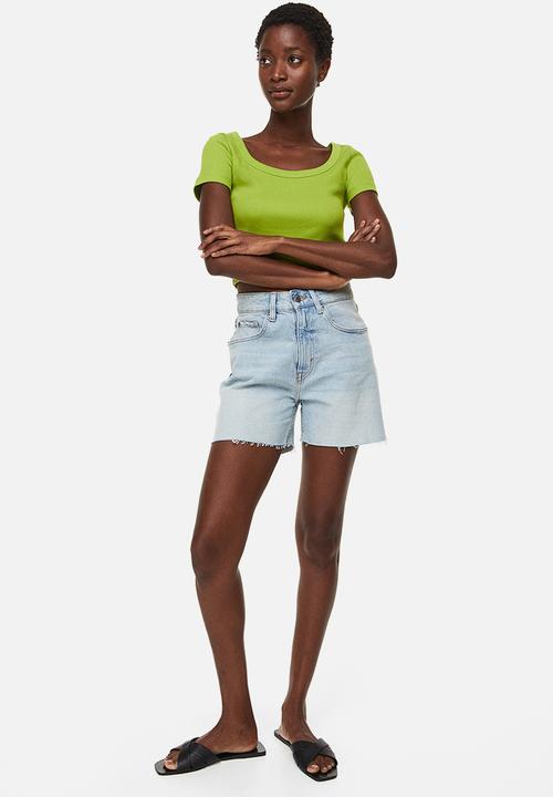 H&M - Ribbed cotton top - lime green