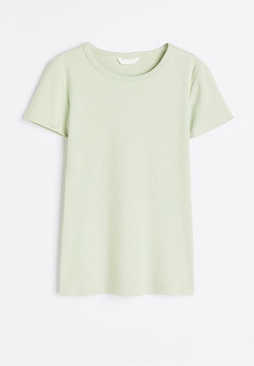 H&M - Fitted ribbed top - light green