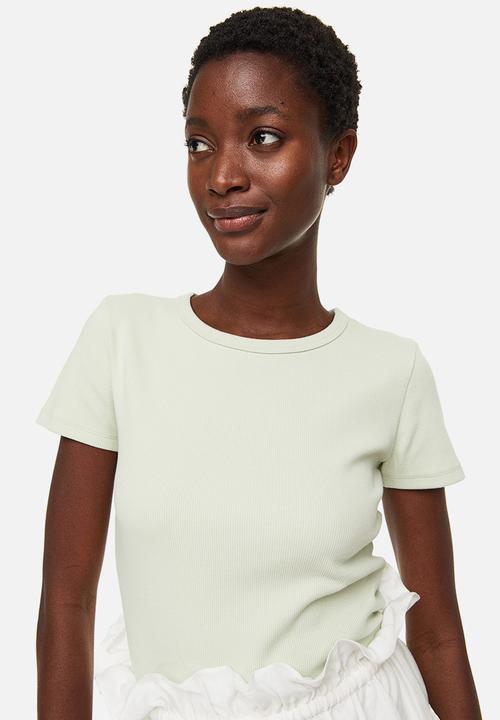 H&M - Fitted ribbed top - light green