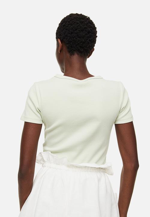 H&M - Fitted ribbed top - light green