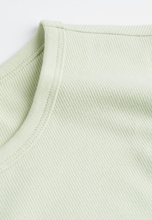 H&M - Fitted ribbed top - light green